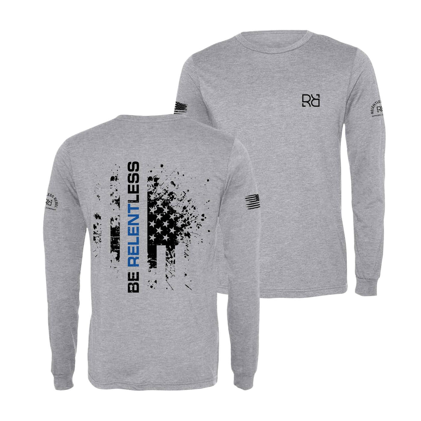 Athletic Grey Be Relentless Law Enforcement Edition Men's Long Sleeve