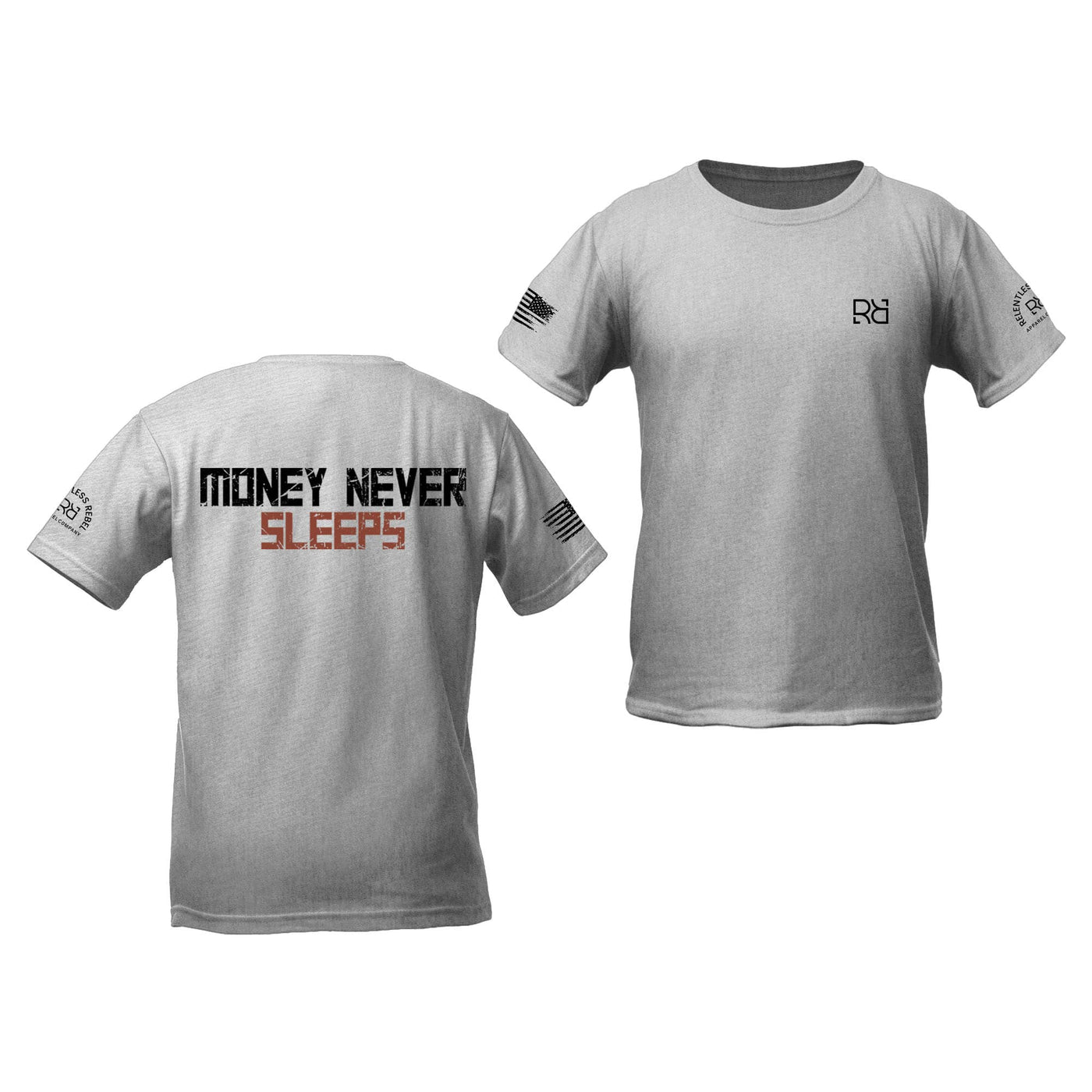 Athletic Heather Money Never Sleeps Youth Tee