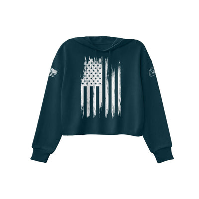 Atlantic Rebel Patriot Flag Women's Cropped Hoodie