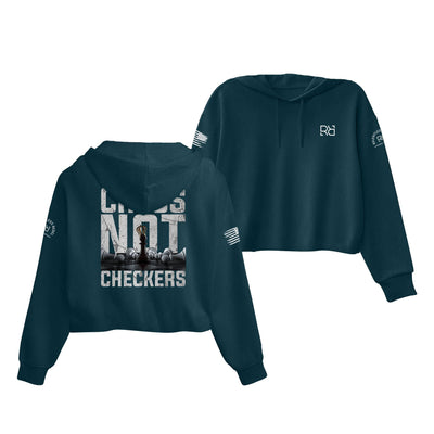 Atlantic Chess Not Checkers Women's Cropped Hoodie