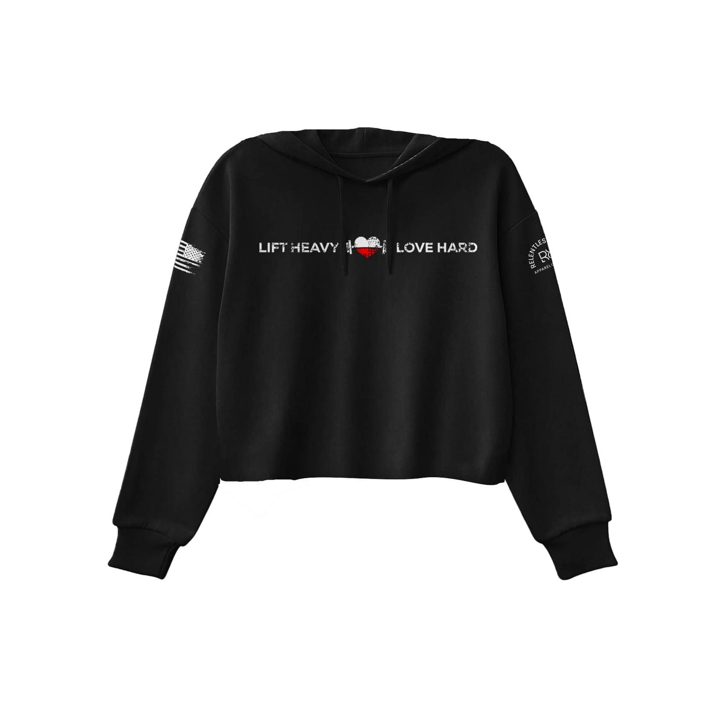 Black Lift Heavy Love Hard Women's Cropped Hoodie