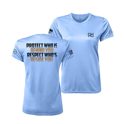 Bimini Blue Protect Who is Behind You Respect Who's Beside You Women's Dry Fit