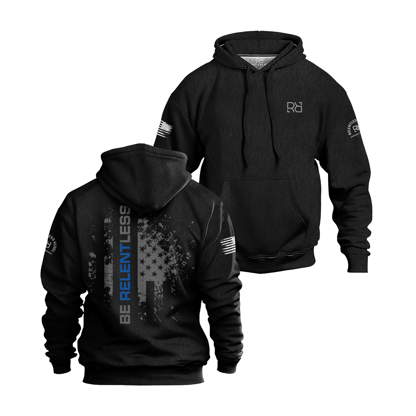 Black Be Relentless - Law Enforcement Edition Men's Hoodie