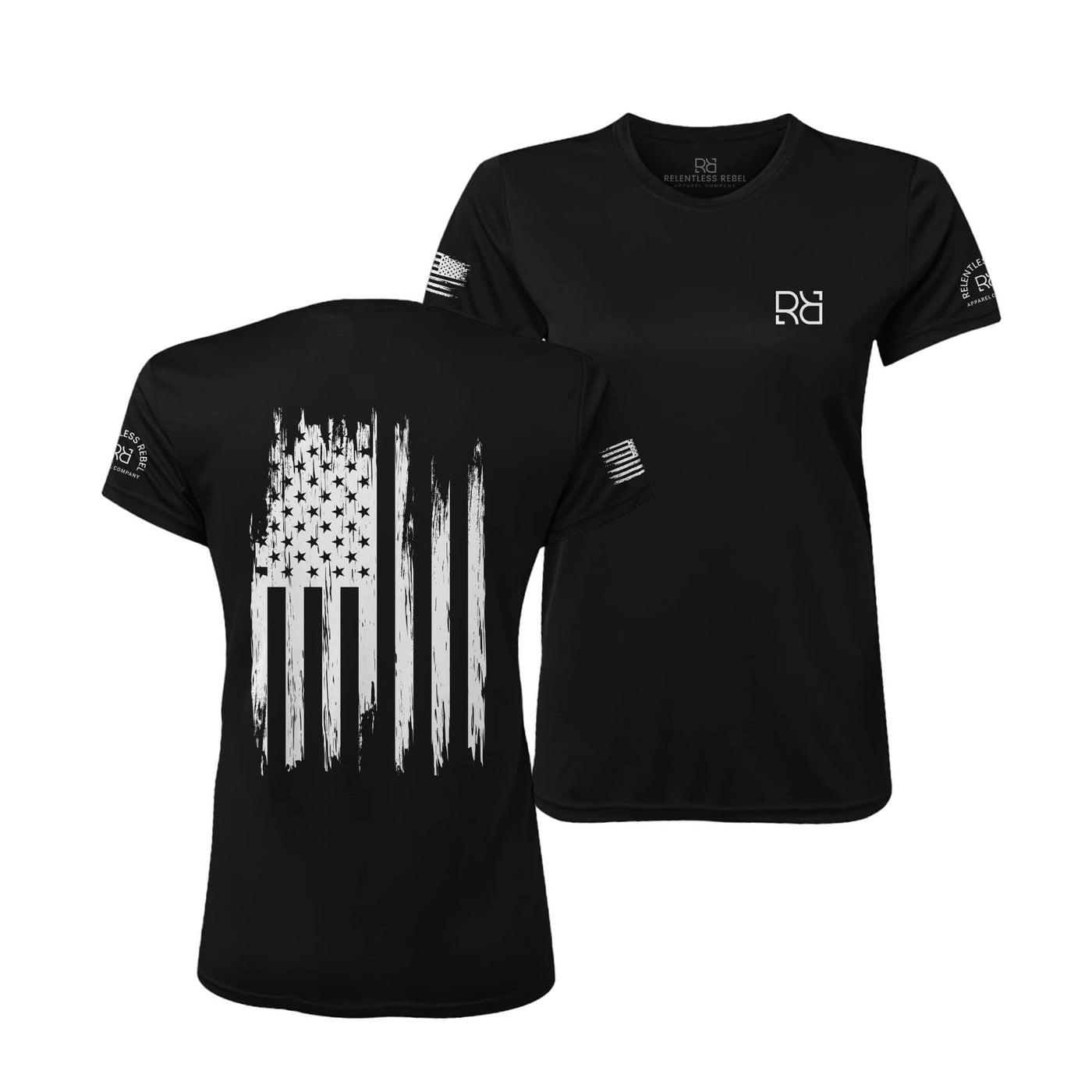 Black Rebel Patriot Flag Women's Dry Fit Tee