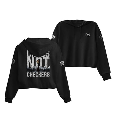 Black Chess Not Checkers Women's Cropped Hoodie