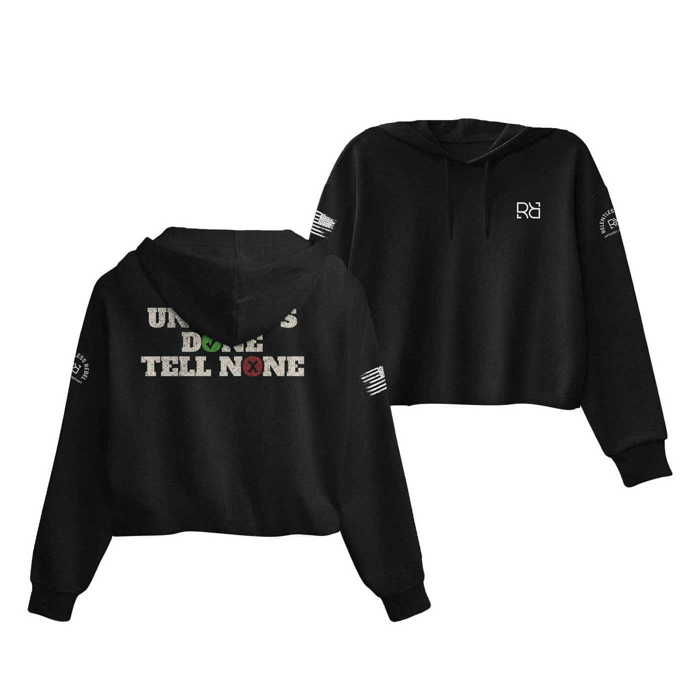 Black Until It's Done Tell None Women's Cropped Hoodie