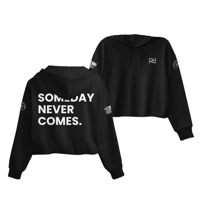 Black Someday Never Comes Cropped Hoodie