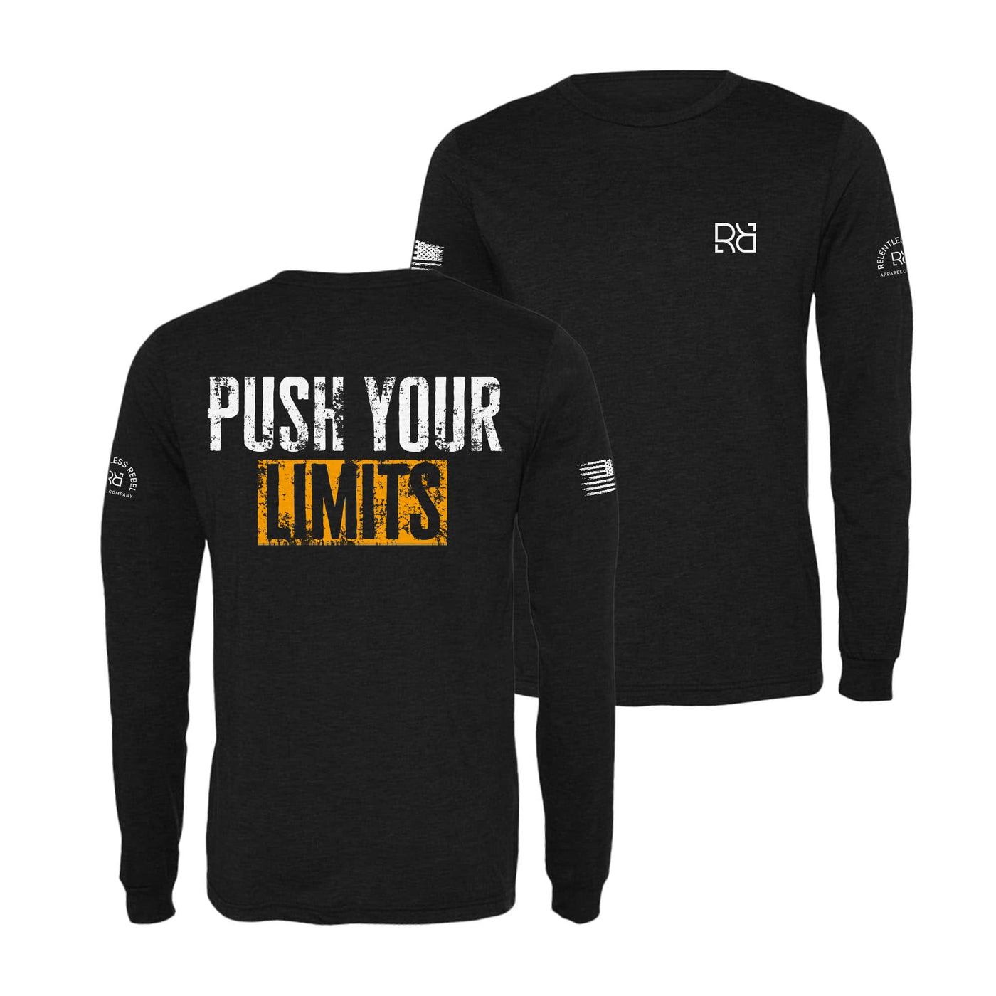 Black Push Your Limits Men's Long Sleeve