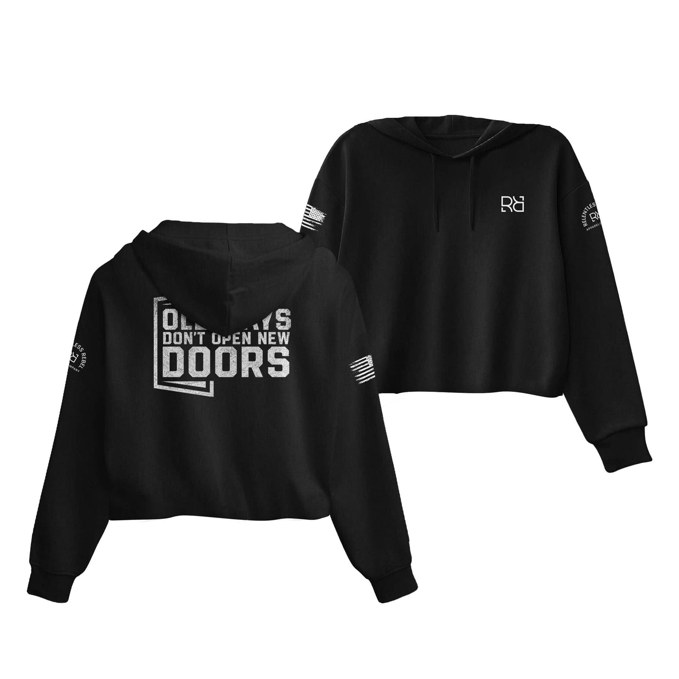 Black Old Ways Don't Open New Doors Women's Cropped Hoodie