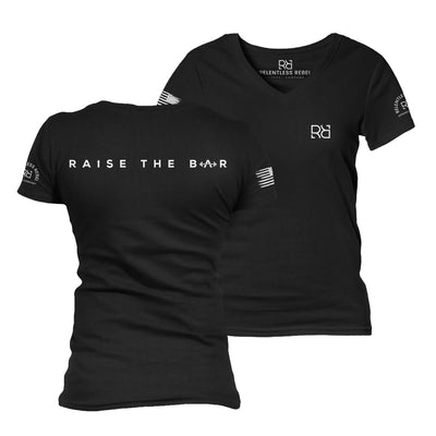 Black Raise the Bar Women's V-Neck Tee