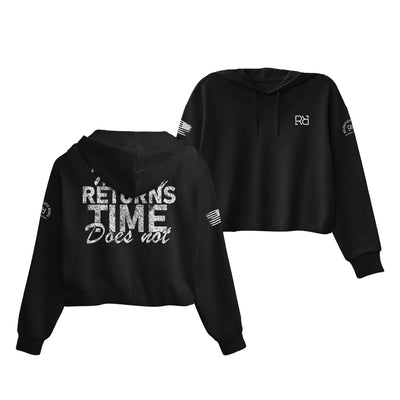 Black Money Returns Time Does Not Women's Cropped Hoodie