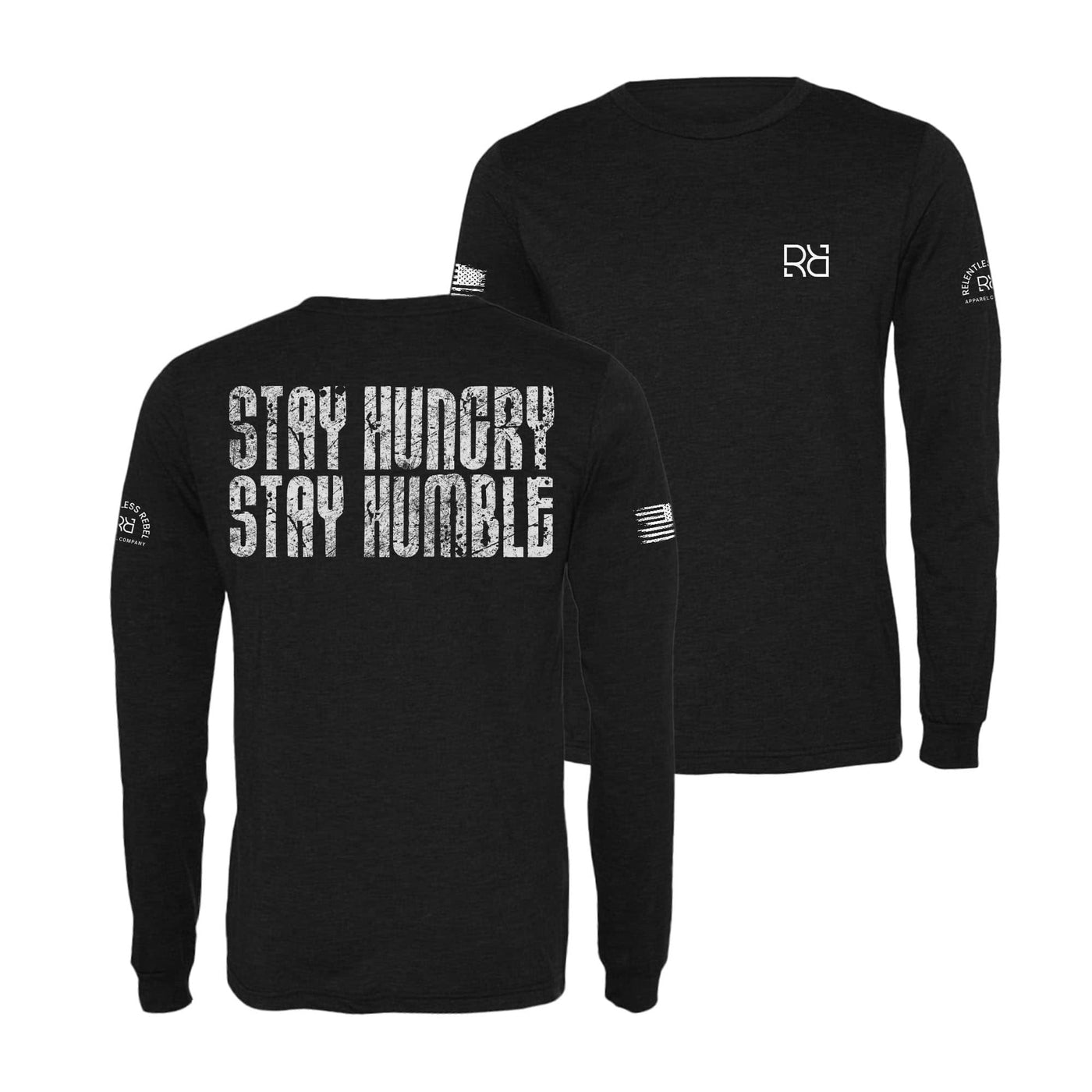 Black Stay Hungry Say Humble Men's Dri Fit Long Sleeve