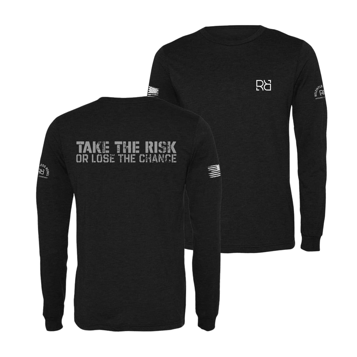 Black Take the Risk or Lose the Chance Men's Long Sleeve