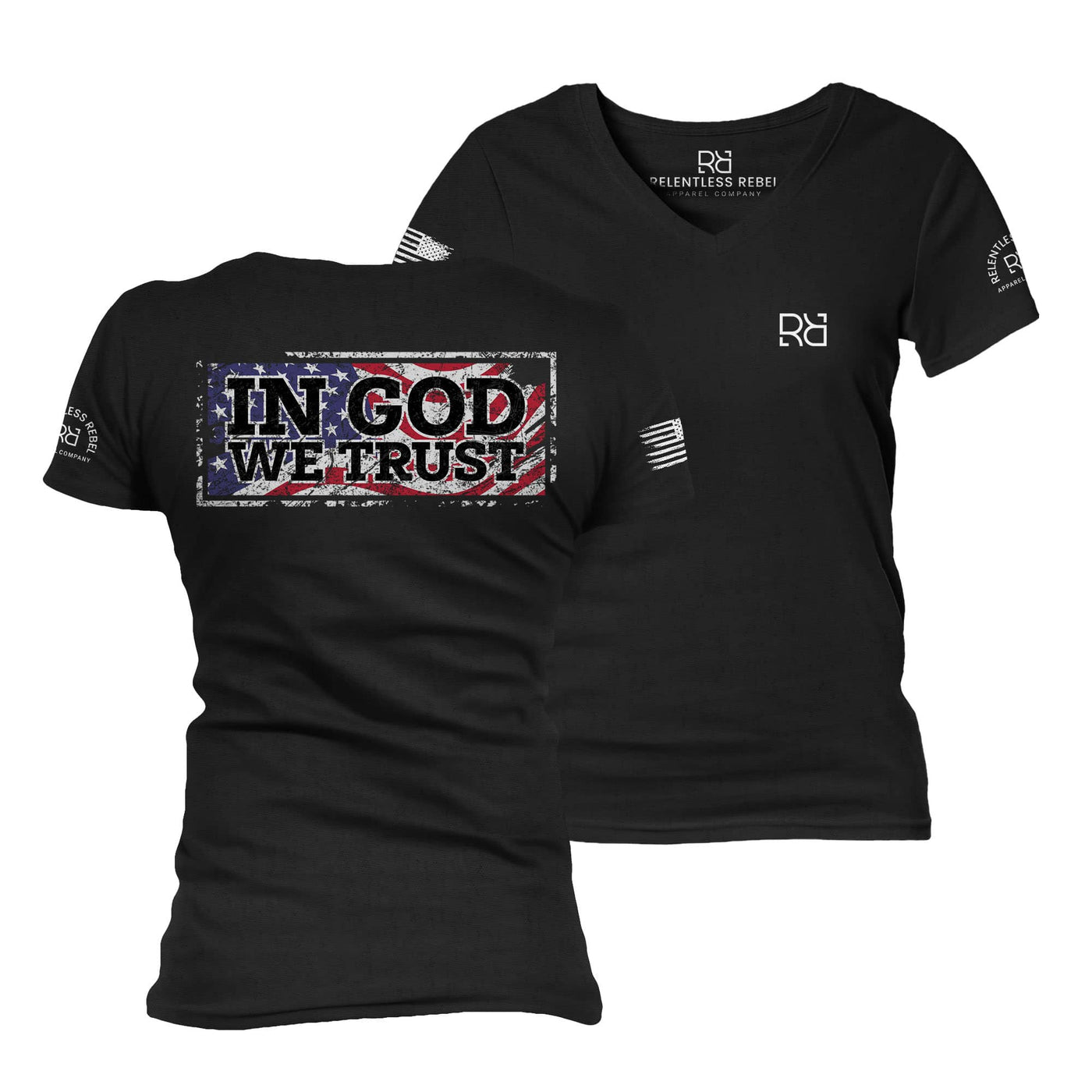 Black In God we Trust Women's V-Neck Tee