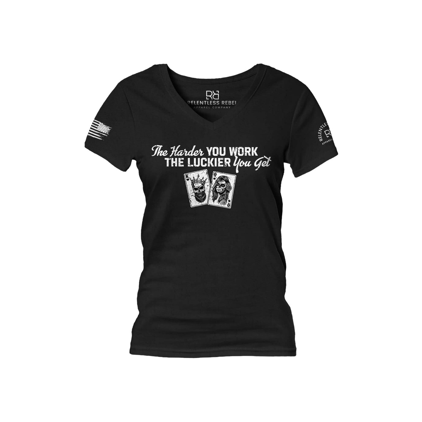 Black The Harder You Work... Women's V-Neck Tee