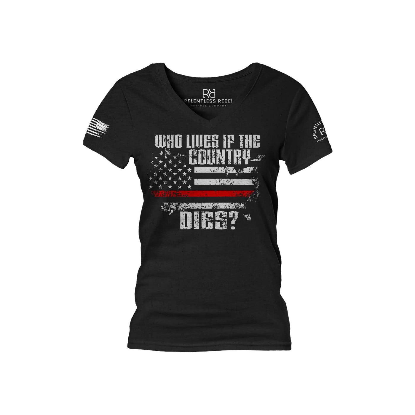 Black Who Lives if the Country Dies Women's V-Neck Tee