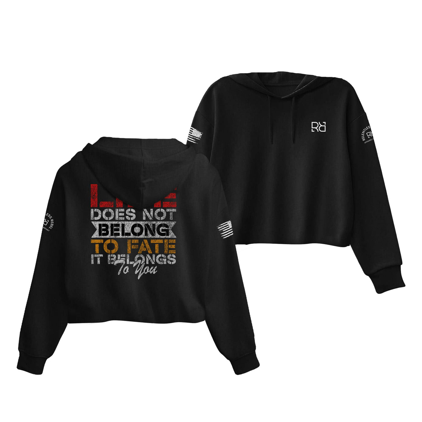 Black Life Does Not Belong to Fate Women's Cropped Hoodie