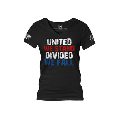 Black United We Stand Divided We Fall Women's V-Neck Tee