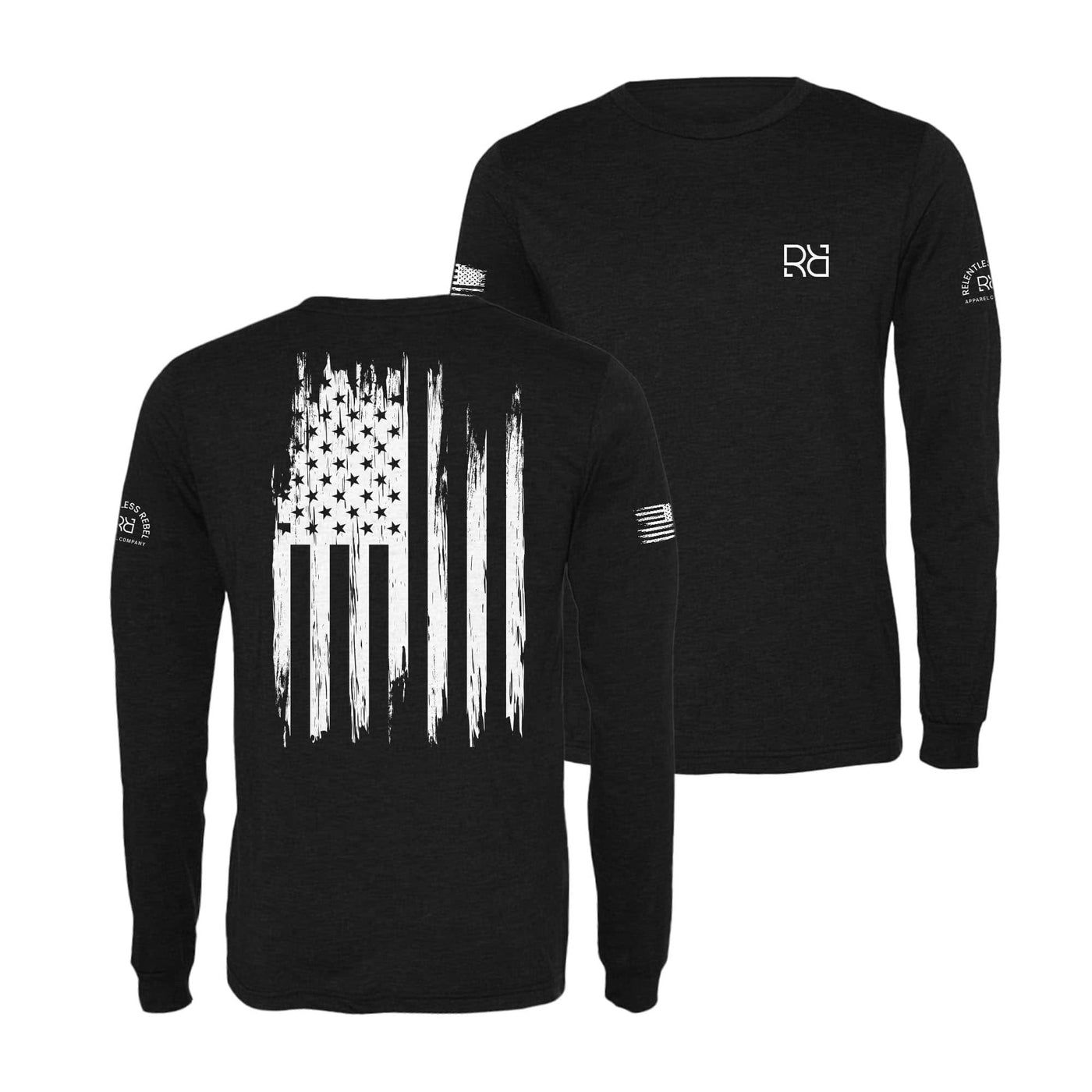 Black Rebel Patriot Flag Long Sleeve Shirt