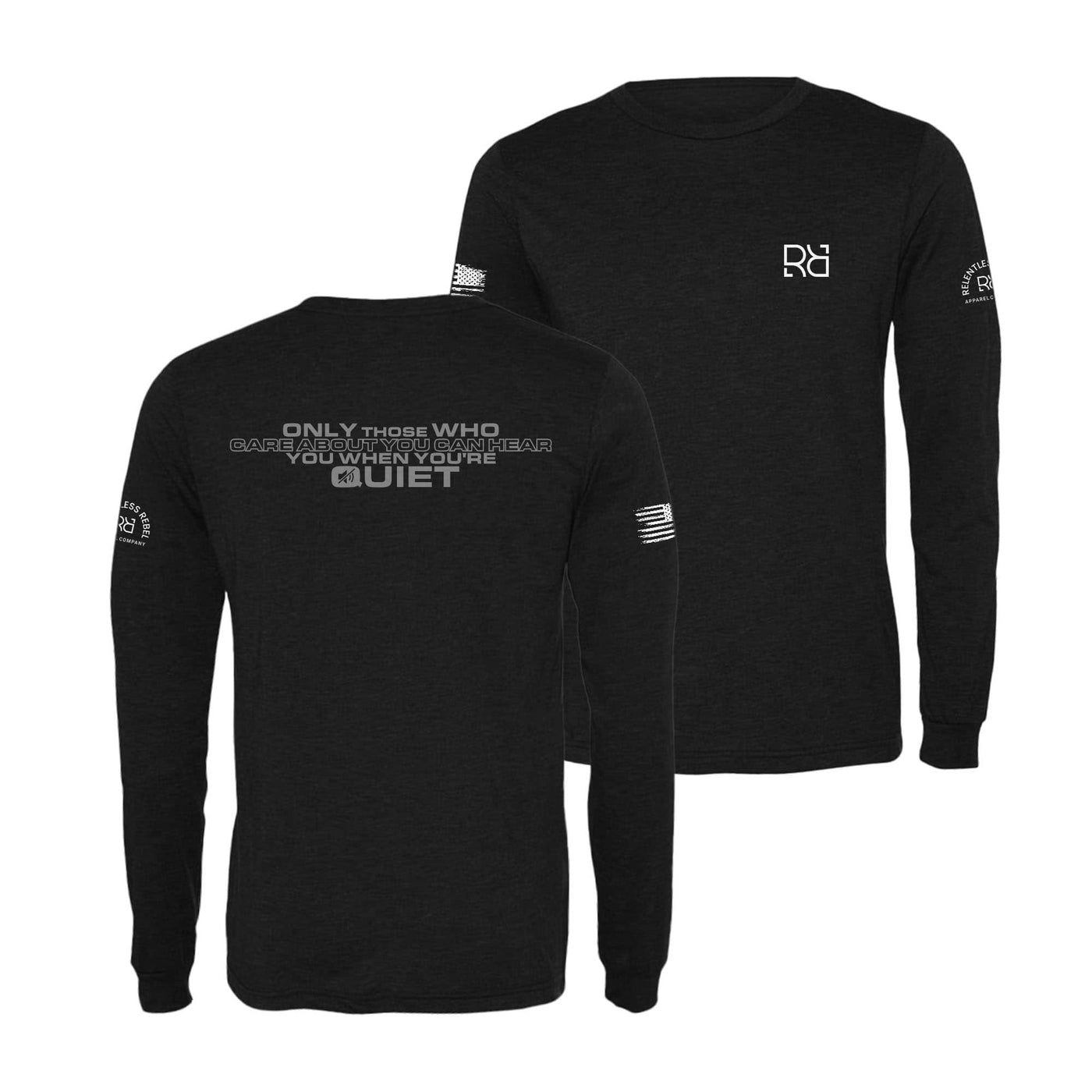 Black Only Those Who Care Men's Long Sleeve