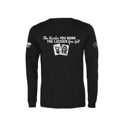 Black The Harder You Work The Luckier You Get Men's Long Sleeve Tee