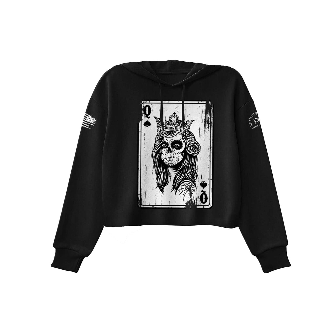 Black Rebel Queen "Rebel Ace" Women's Cropped Hoodie