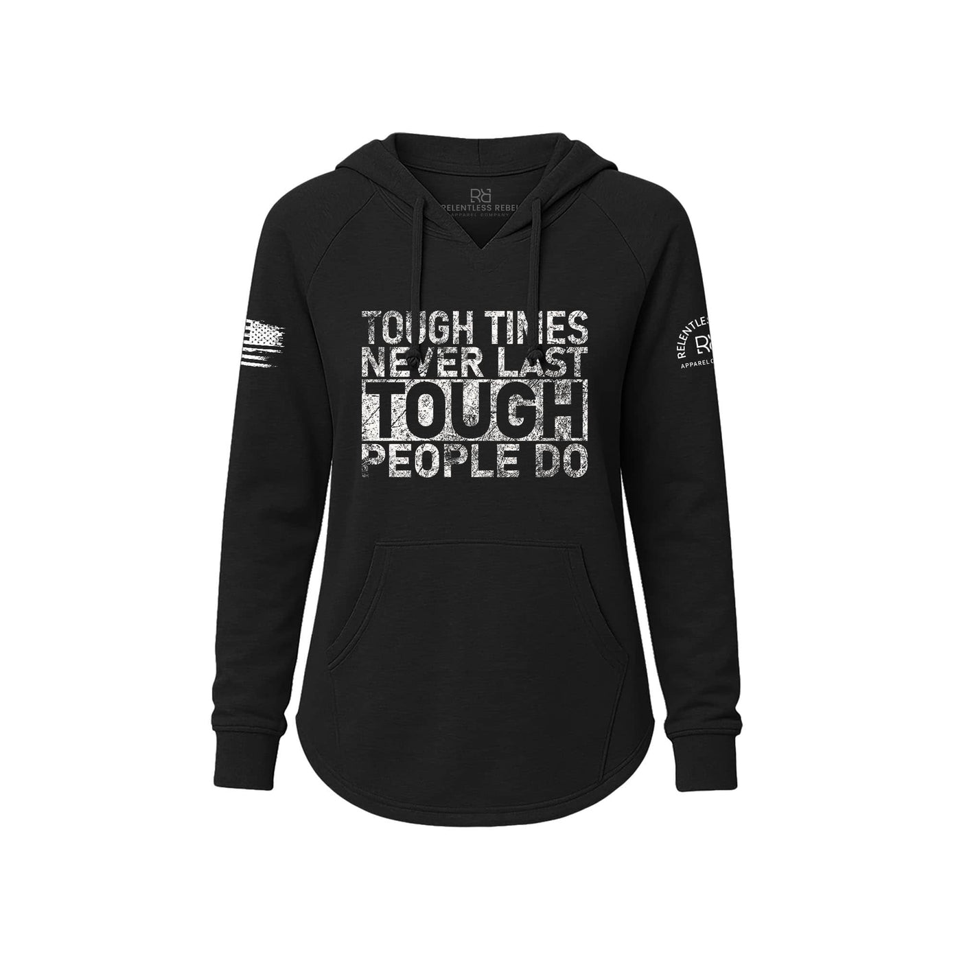Black hoodie with motivational text on a white background