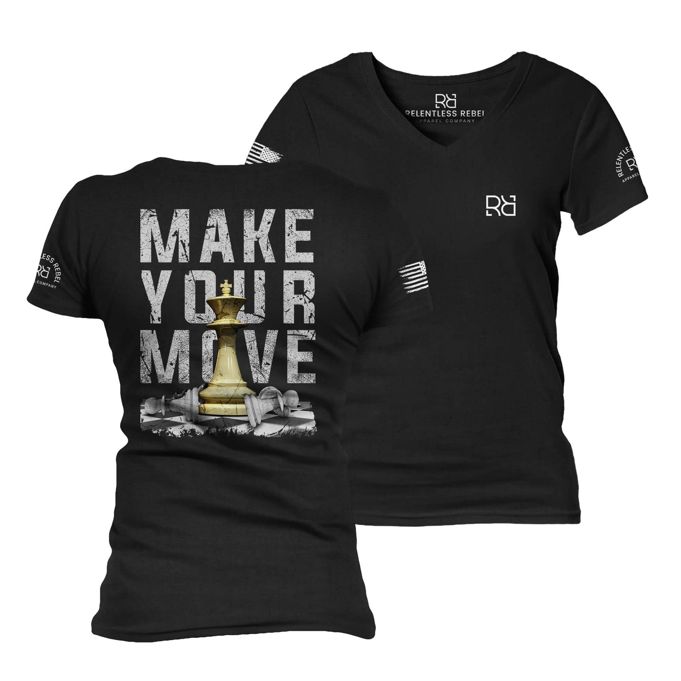 Black Make Your Move Women's V-Neck Tee