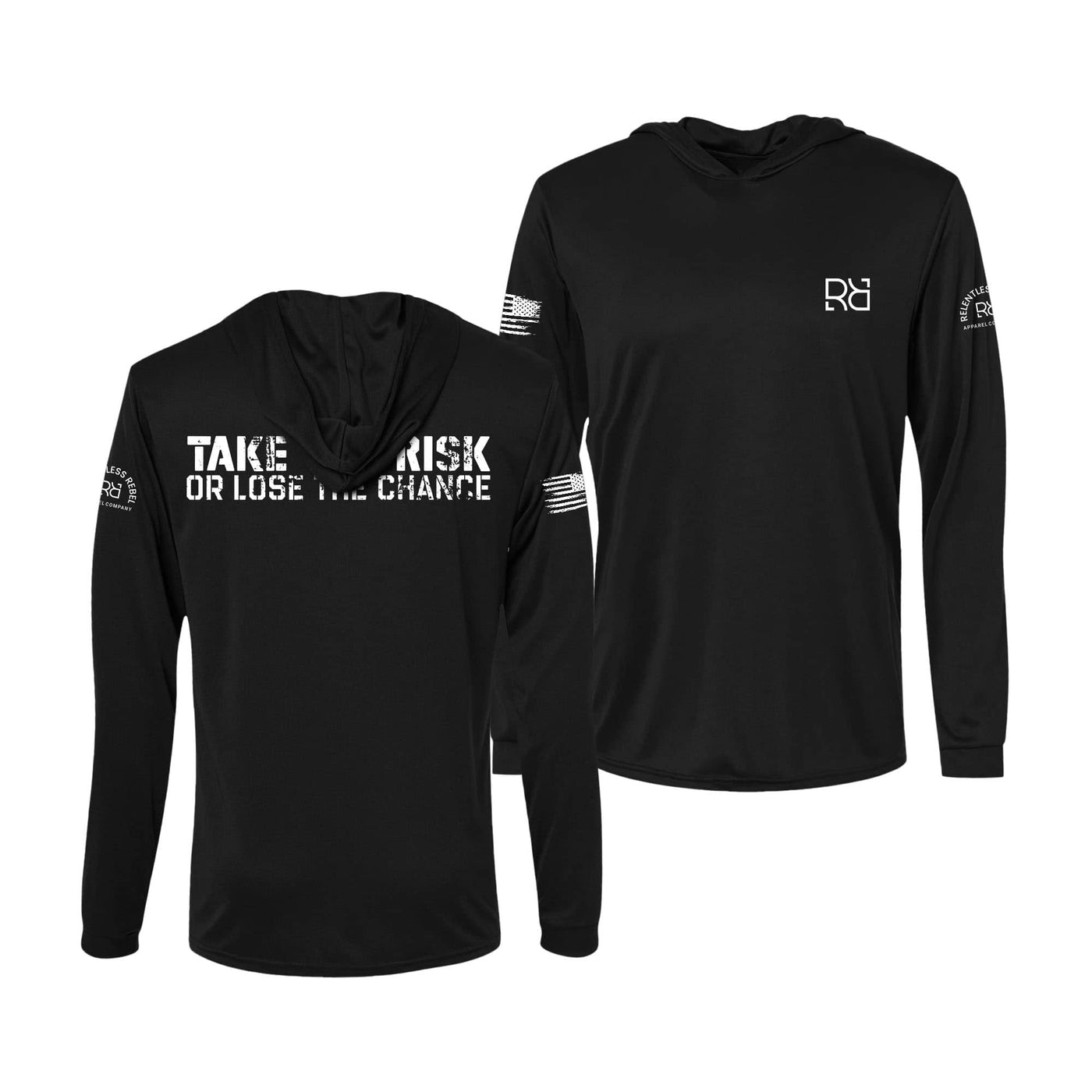 Black Take the Risk or Lose the Chance Men's Long Sleeve Dry Fit