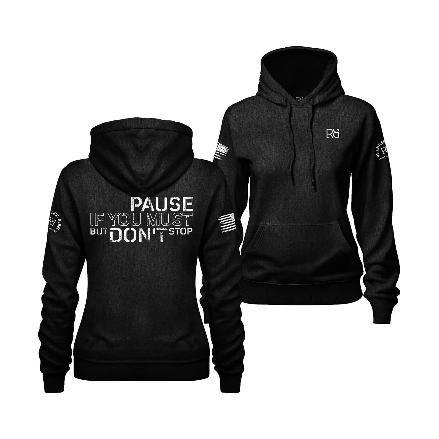 Black Pause if you must Women's Hoodie