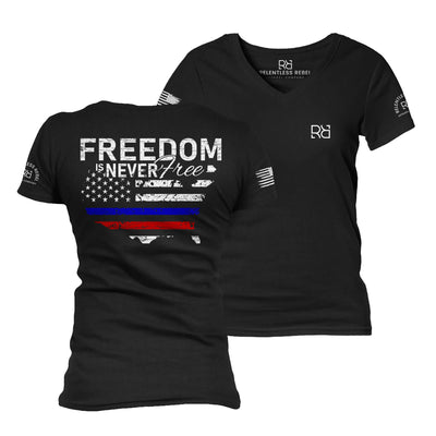 Black Freedom is Never Free Women's V-Neck Tee