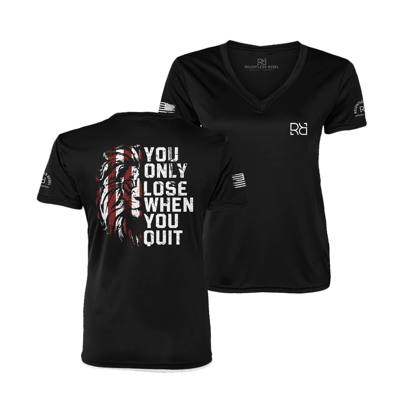 Black You Only Lose When You Quit Dry Fit Tee