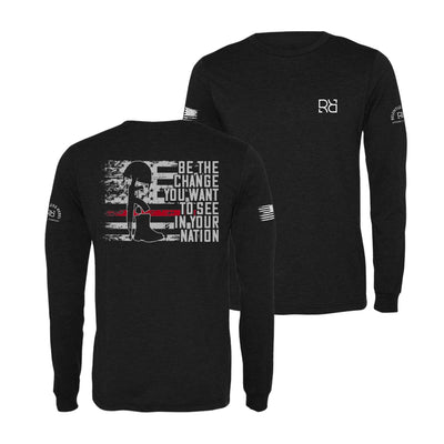 Black Be the Change | Flag and Boots Men's Long Sleeve