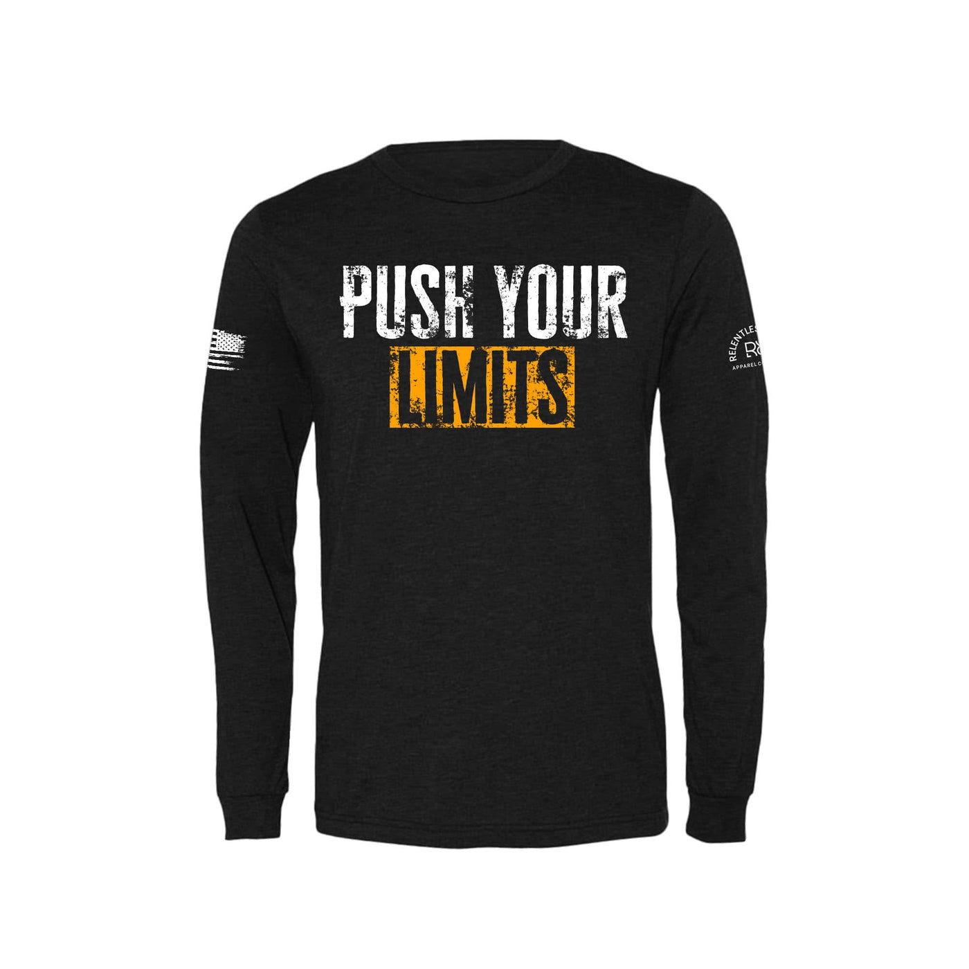 Black Push Your Limits Men's Long Sleeve Tee