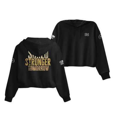 Black Sore Today Stronger Tomorrow Women's Cropped Hoodie