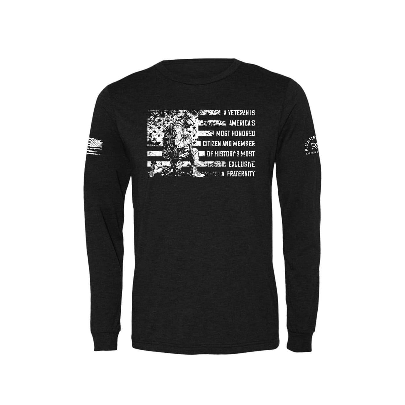 Black A Veteran Men's Long Sleeve Tee