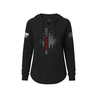 Black Women's Wave Hoodie with the Be Relentless on the front