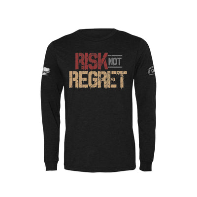 Black Risk Not Regret Men's Long Sleeve Tee 