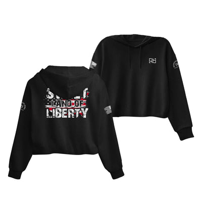 Black Sweet Land of Liberty Women's Cropped Hoodie