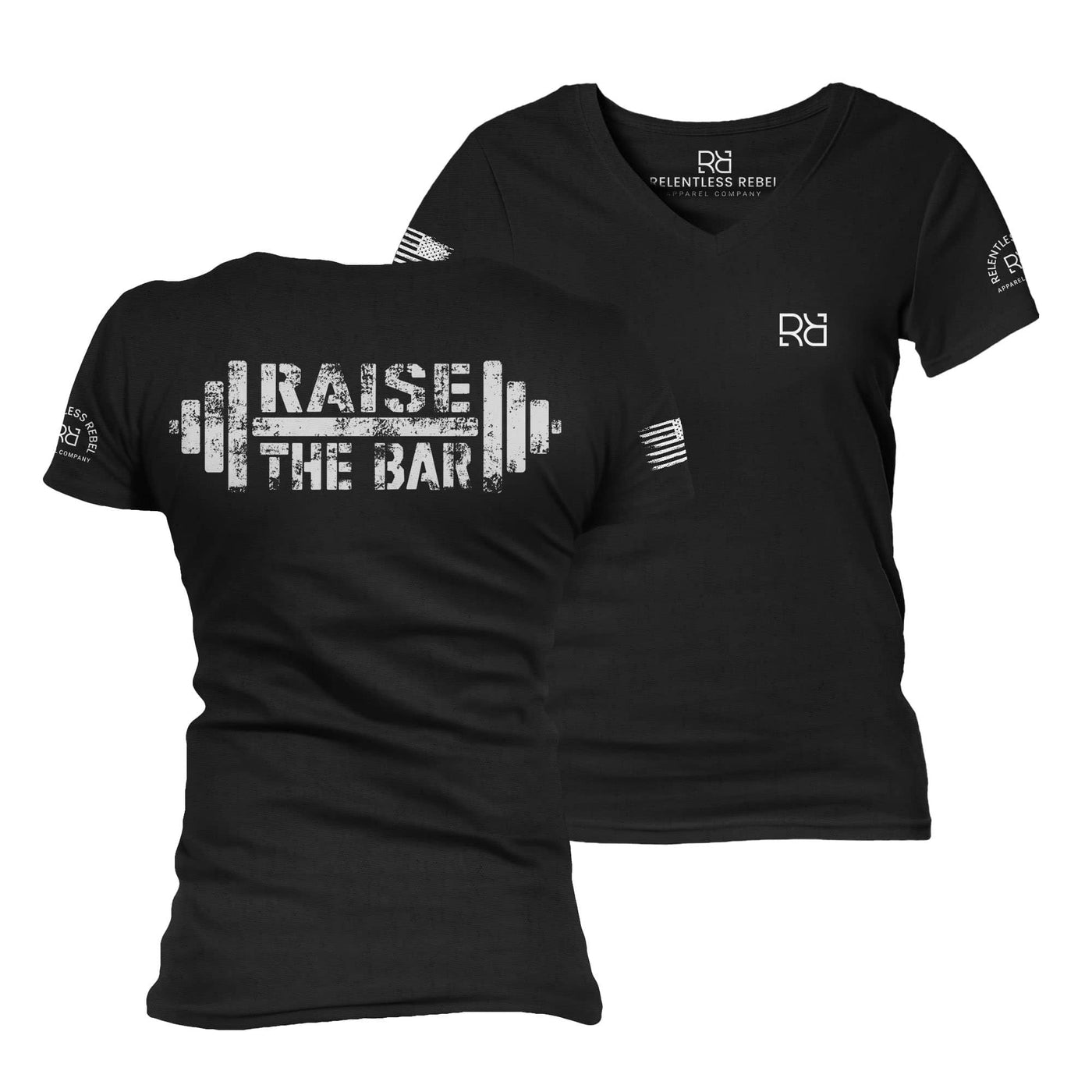 Black Raise the Bar Women's V-Neck Tee