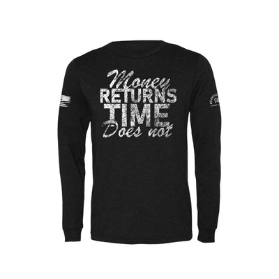 Black Money Returns Time Does Not Men's Long Sleeve Tee