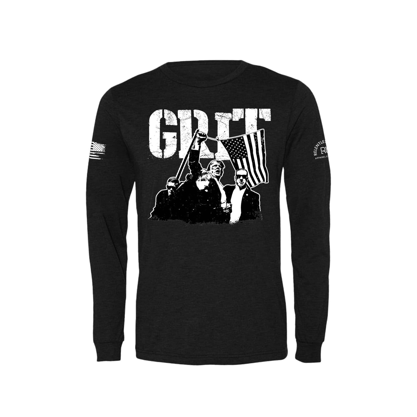 Black GRIT DJT Men's Long Sleeve