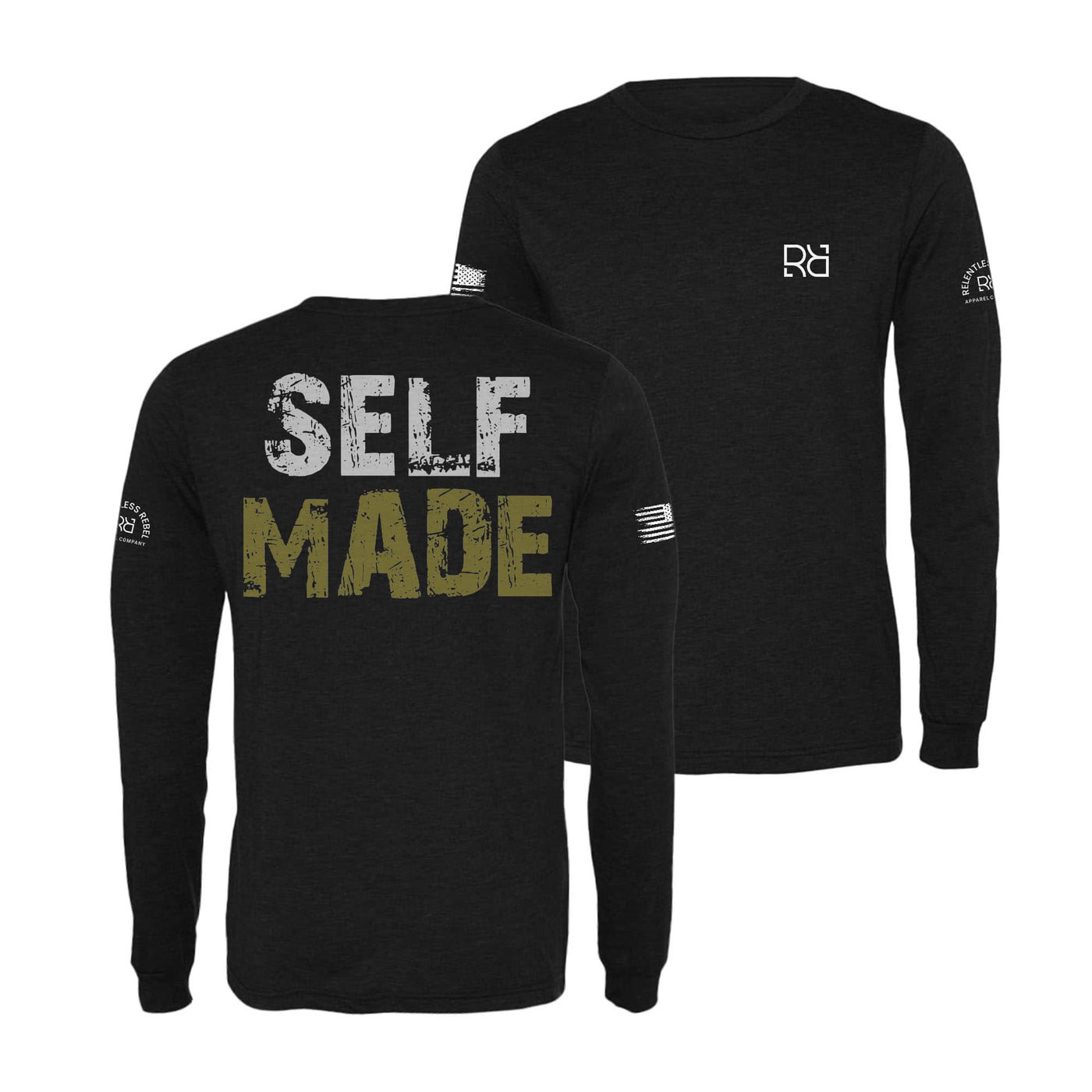 Black Self Made Men's Dri Fit Long Sleeve