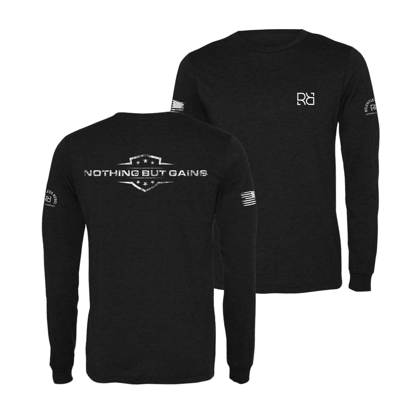 Black Nothing But Gains Men's Long Sleeve