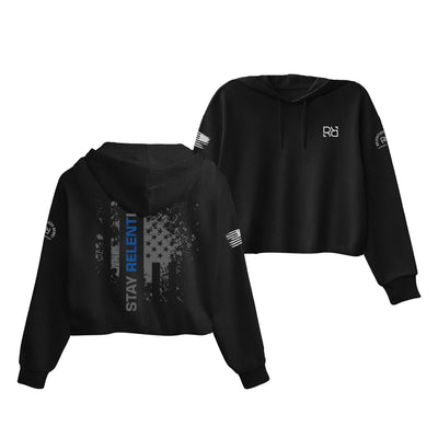 Black Be Relentless Law Enforcement Edition Women's Cropped Hoodie