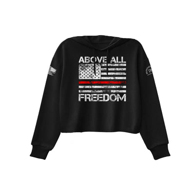 Black Above All Freedom Women's Cropped Hoodie