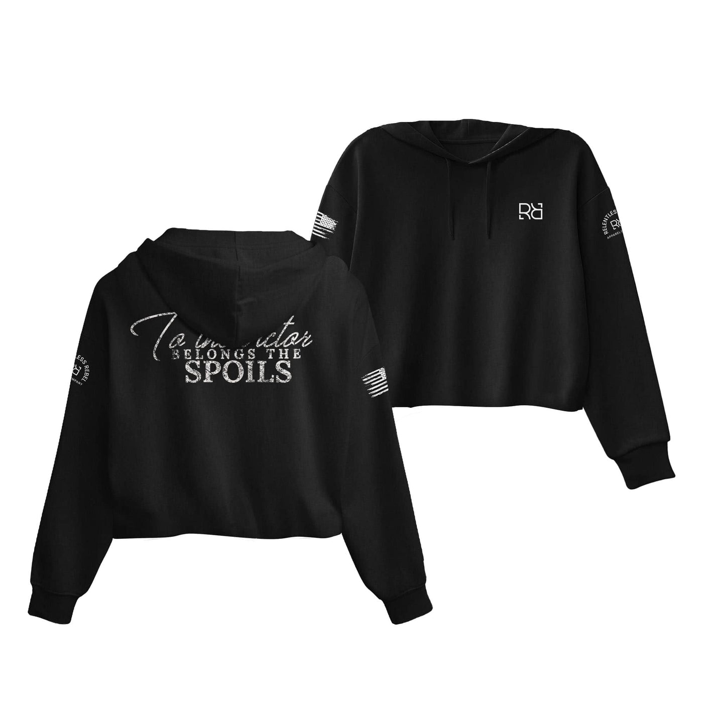 Black To The Victors Belongs the Spoils Women's Cropped Hoodie