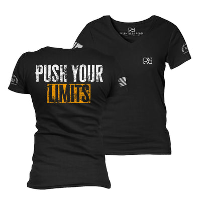 Black Push Your Limits Women's V-Neck Tee