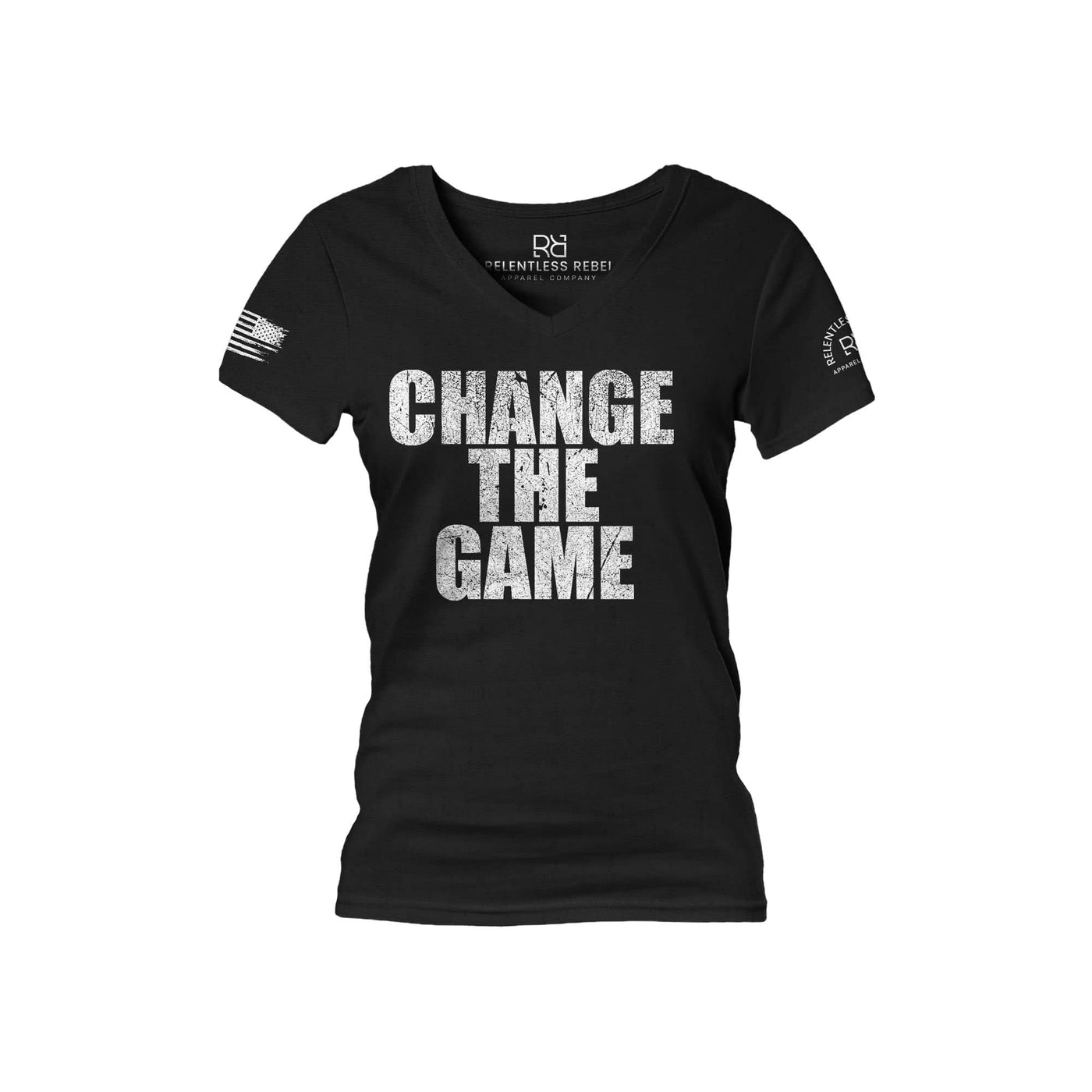 Black Change the Game Women's V-Neck Tee