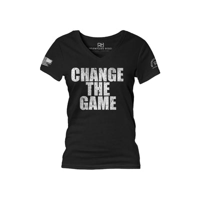 Black Change the Game Women's V-Neck Tee